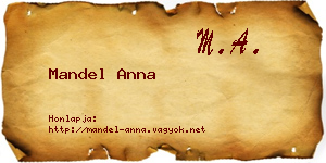 Mandel Anna névjegykártya